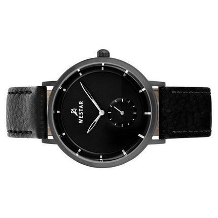 Montre pour homme Westar Profile avec bracelet en cuir et cadran noir à quartz 50246GGN103
