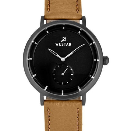Montre pour homme Westar Profile avec bracelet en cuir et cadran noir à quartz 50246GGN183