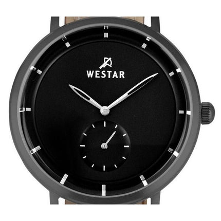 Montre pour homme Westar Profile avec bracelet en cuir et cadran noir à quartz 50246GGN183