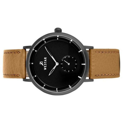 Montre pour homme Westar Profile avec bracelet en cuir et cadran noir à quartz 50246GGN183