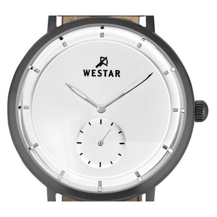 Montre pour homme Westar Profile avec bracelet en cuir et cadran argenté à quartz 50246GGN187