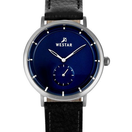 Montre pour homme Westar Profile avec bracelet en cuir et cadran bleu à quartz 50246STN104