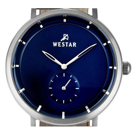 Montre pour homme Westar Profile avec bracelet en cuir et cadran bleu à quartz 50246STN104
