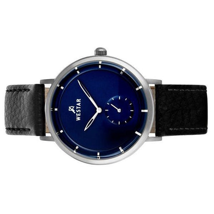 Montre pour homme Westar Profile avec bracelet en cuir et cadran bleu à quartz 50246STN104