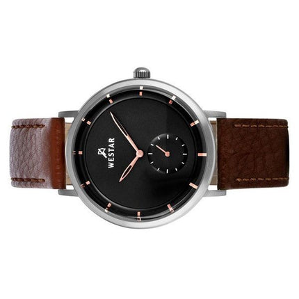 Montre pour homme Westar Profile avec bracelet en cuir et cadran noir 50246STN623