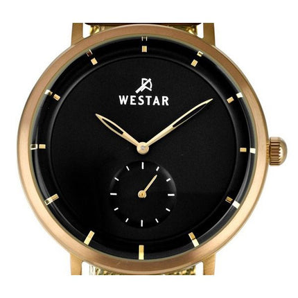 Montre pour homme Westar Profile en acier inoxydable doré avec cadran noir et quartz 50247BZZ103