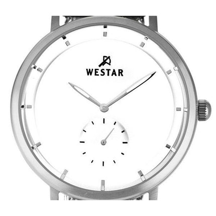 Montre pour homme Westar Profile en maille d'acier inoxydable avec cadran blanc et quartz 50247STN101