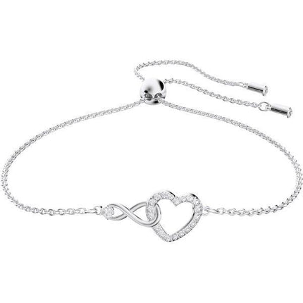 Bracelet Swarovski Hyperbola Infinity et Heart Rhodium 5524421 pour femme