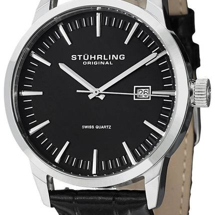 Stührling Original classique Ascot 42 Swiss Quartz Date affichage 555A.01 montre homme