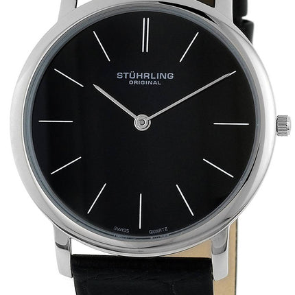 Stührling Original Ascot Quartz Suisse Ultra Thin cadran noir Montre 601.33151 Hommes