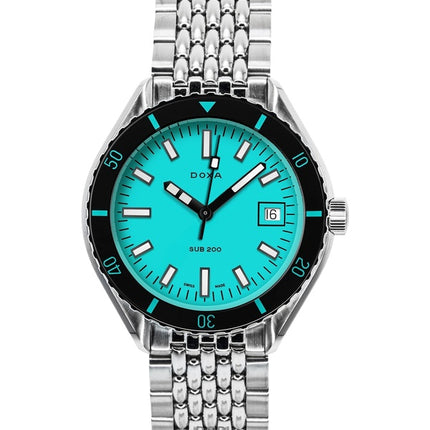 Montre de plongée automatique Doxa SUB 200 pour homme, cadran turquoise aigue-marine, 799.10.241.10, 200 m, avec bracelet supplémentaire