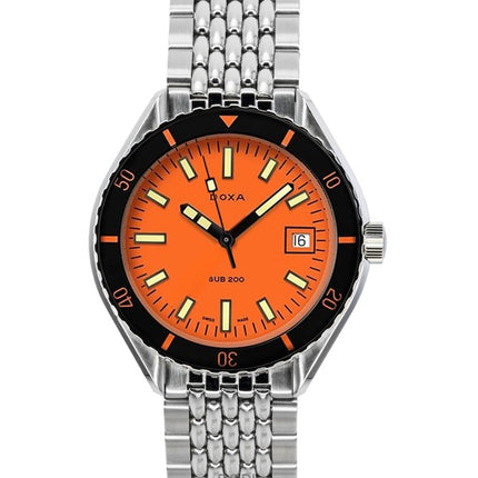 Montre de plongée automatique Doxa SUB 200 Professional en acier inoxydable, cadran orange, 799.10.351.10, 200 m, avec bracelet supplémentaire