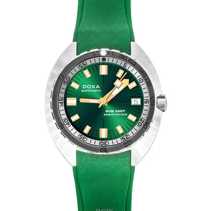 Montre de plongée automatique Doxa SUB 200T Sea Emerald pour homme, bracelet en caoutchouc, cadran vert, 804.10.131S.26, 200 m, avec bracelet supplémentaire