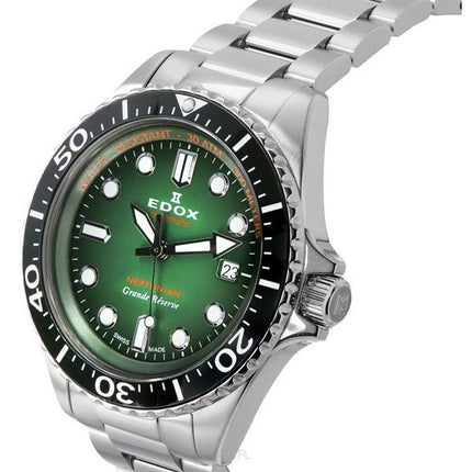 Montre pour homme Edox Neptunian Grande Reserve Date cadran vert automatique 80801 3VM VDN 300M