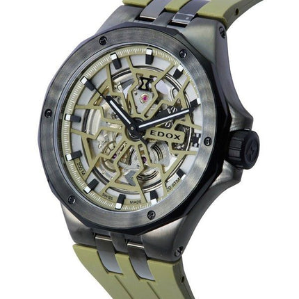 Edox Delfin Mecano Cadran Squelette Vert Automatique Diver',s 85303357GNCAVVONB 200M Montre Homme