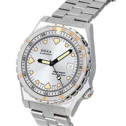 Montre de plongée automatique Doxa SUB 600T Searambler en acier inoxydable avec cadran blanc, 862.10.021.10, 600 m, pour homme
