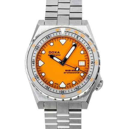 Montre de plongée automatique professionnelle Doxa SUB 600T pour homme, cadran orange, 862.10.351.10, 600 m, avec bracelets supplémentaires