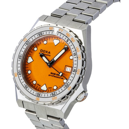 Montre de plongée automatique professionnelle Doxa SUB 600T pour homme, cadran orange, 862.10.351.10, 600 m, avec bracelets supplémentaires