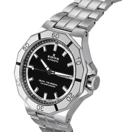 Montre pour homme Edox Delfin The Original Day Date avec cadran noir automatique 88008 3M NIN 200M