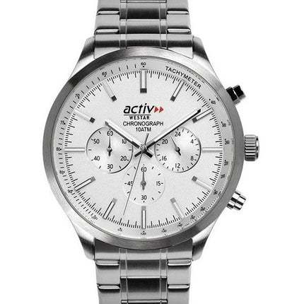 Montre pour homme Westar Activ Chronograph en acier inoxydable avec cadran argenté et quartz 90244STN107 100M