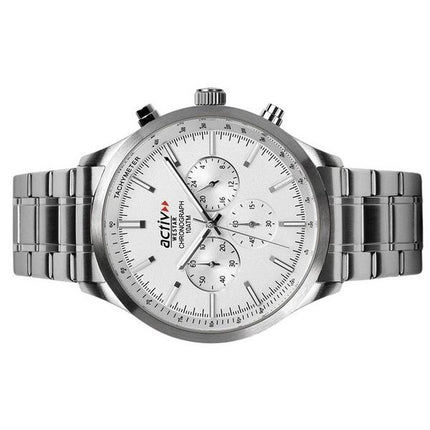Montre pour homme Westar Activ Chronograph en acier inoxydable avec cadran argenté et quartz 90244STN107 100M