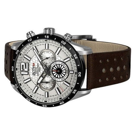 Montre pour homme Westar Activ Chronograph Bracelet en cuir Cadran marron Quartz 90249SBN127 100M