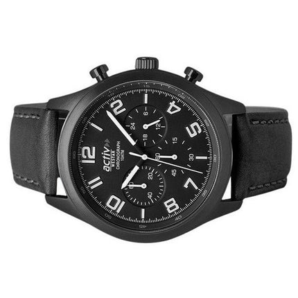 Montre pour homme Westar Activ Chronograph Bracelet en cuir Cadran noir Quartz 90261GGN103 100M