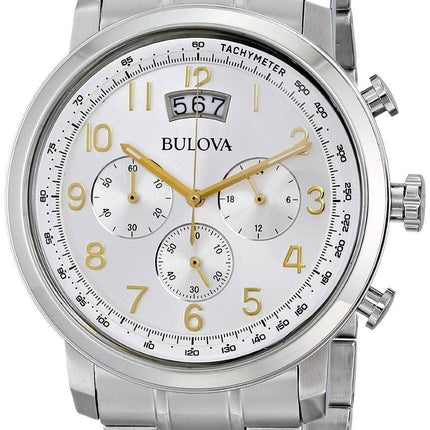 Montre Bulova chronographe cadran argenté 96B201 masculin