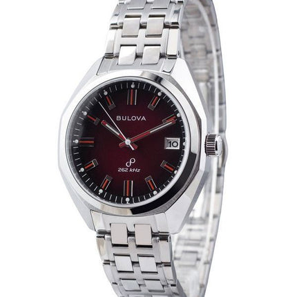 Montre pour homme Bulova Classic Precisionist Jet Star en acier inoxydable avec cadran rouge et quartz 96B401