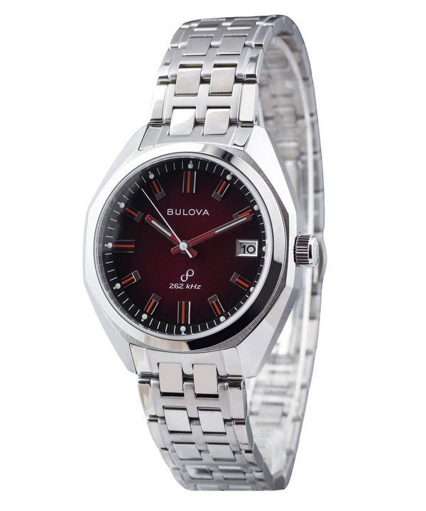 Montre pour homme Bulova Classic Precisionist Jet Star en acier inoxydable avec cadran rouge et quartz 96B401