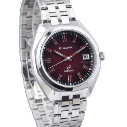 Montre pour homme Bulova Classic Precisionist Jet Star en acier inoxydable avec cadran rouge et quartz 96B401