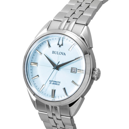 Montre homme Bulova Sutton 96B423, cadran bleu glacier, automatique, en acier inoxydable