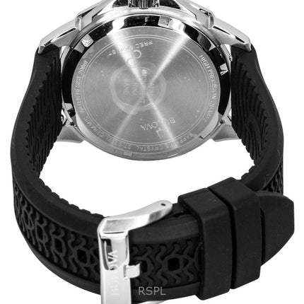 Montre homme Bulova Marine Star Precisionist, bracelet en silicone, cadran noir, mouvement à quartz, étanche à 200 m (référence 96B432).