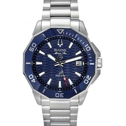 Montre de plongée à quartz 96B433 200M pour homme Bulova Marine Star Precisionist en acier inoxydable avec cadran bleu