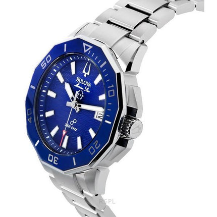 Montre de plongée à quartz 96B433 200M pour homme Bulova Marine Star Precisionist en acier inoxydable avec cadran bleu