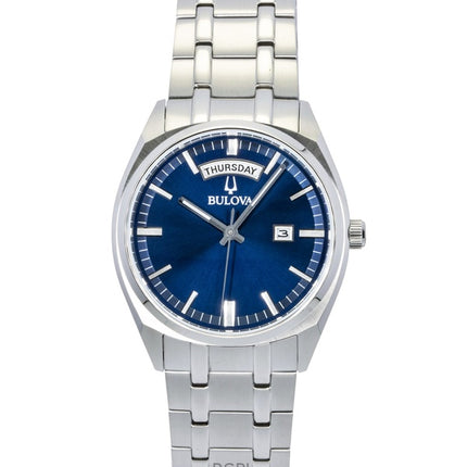 Montre homme Bulova Surveyor Classic en acier inoxydable, cadran bleu, mouvement à quartz 96C125