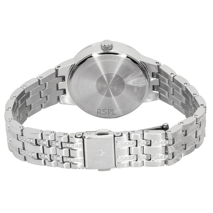 Montre femme Bulova Phantom Crystal en acier inoxydable, cadran bleu, mouvement à quartz 96L276