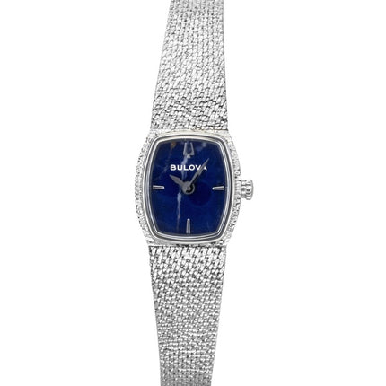 Montre femme Bulova Goddess of Time en acier inoxydable, cadran bleu, mouvement à quartz 96L343