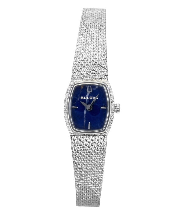 Montre femme Bulova Goddess of Time en acier inoxydable, cadran bleu, mouvement à quartz 96L343