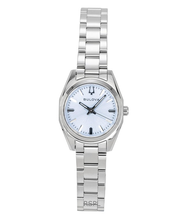 Montre femme Bulova Surveyor 96L345, cadran bleu clair, mouvement à quartz, acier inoxydable