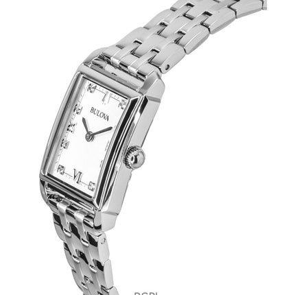 Montre femme Bulova Sutton Classic, acier inoxydable, diamants, cadran nacré, quartz, 96P244
