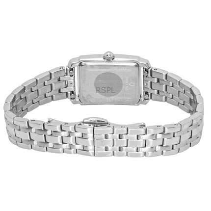 Montre femme Bulova Sutton 96P252, acier inoxydable, cadran gris nacre, ornée de diamants et à quartz.