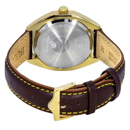 Montre homme Bulova Jet Star avec bracelet en cuir et cadran doré 97B214