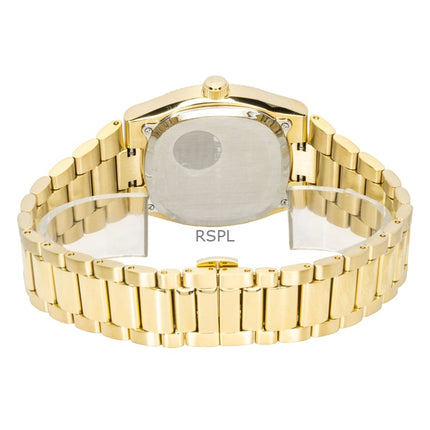 Montre homme Bulova Super Seville en acier inoxydable doré, cadran vert, mouvement à quartz 97B237