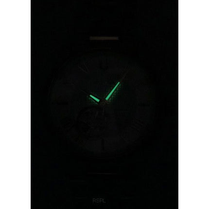 Bulova Wilton Classic Two Tone Acier Inoxydable Coeur Ouvert Cadran Argent Automatique 98A213 100M Montre Homme