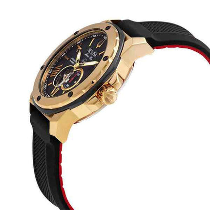Montre homme Bulova Marine Star Open Heart à cadran noir, automatique, étanche à 200 m, remise à neuf