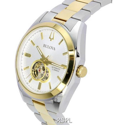 Bulova Surveyor Silver Open Heart Cadran Automatique 98A284 Montre Homme