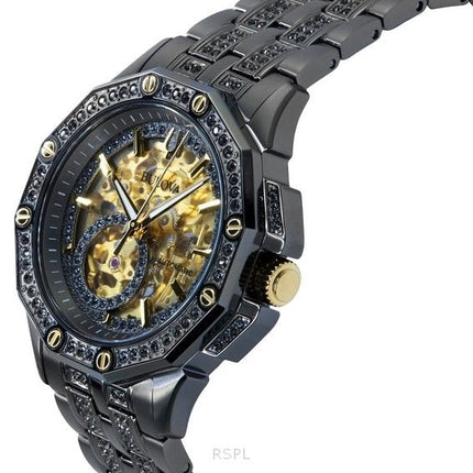 Montre Bulova Octava Crystal Accents en acier inoxydable avec cadran doré et automatique 98A293 pour homme