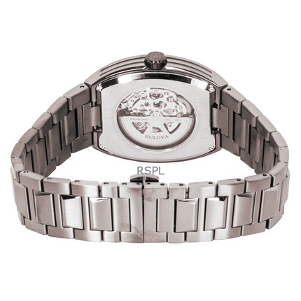 Montre homme Bulova Maquina 98A321, cadran squelette vert, automatique, en acier inoxydable