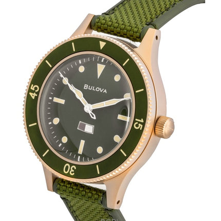 Montre homme Bulova Mil Ships Édition Spéciale 150e anniversaire, cadran vert, automatique, étanche à 200 m, référence 98A324